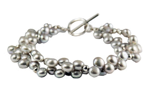 Silver  Freshwater Pearl Bracelet.