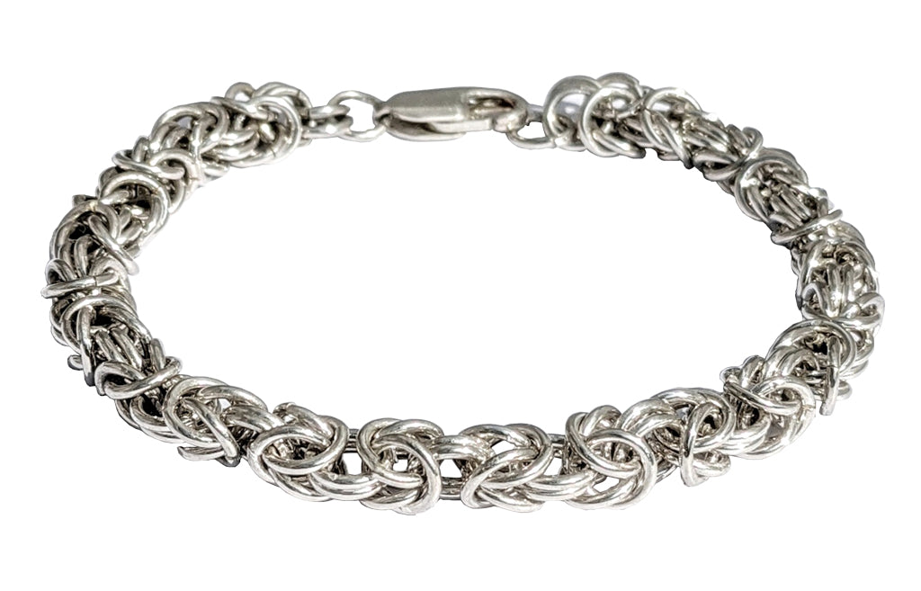 Sterling Silver Byzantine Weave  Bracelet