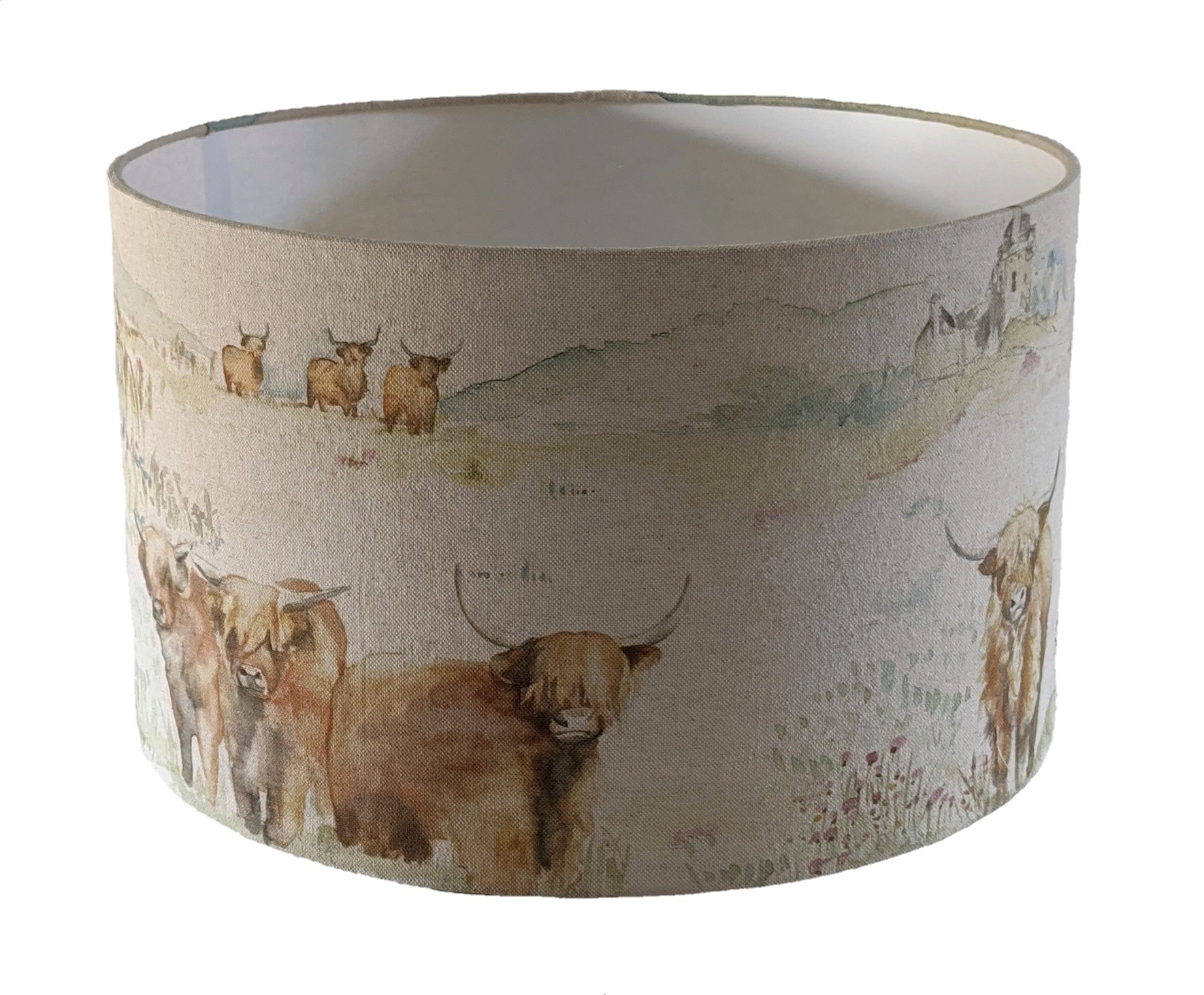 Voyage Highland cow lampshade for a ceiling pendant - 20cm, 30cm, and 40cm