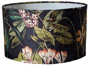 Midnight, green velvet passion flower lampshade for a lamp -  20cm, 30cm and 40cm