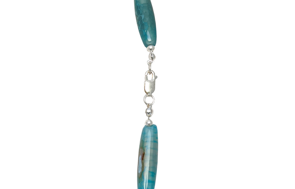 Blue quartz agate necklace