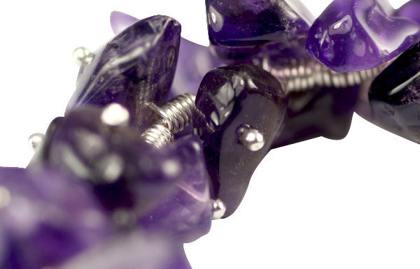 Amethyst and Solid Sterling Silver designer Bracelet