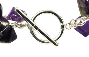 Amethyst and Solid Sterling Silver designer Bracelet