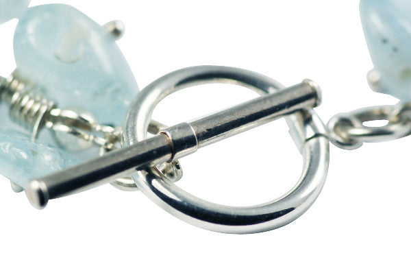 Blue topaz and Solid Sterling Silver designer Bracelet