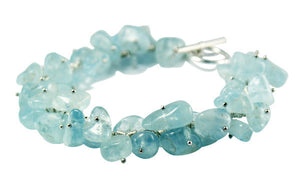 Blue topaz and Solid Sterling Silver designer Bracelet