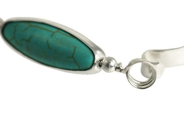 Turquoise and Solid Sterling Silver Bangle Bracelet
