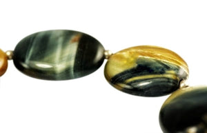 Golden Eye semi-precious stone and Sterling Silver Beads and Clasp Bracelet