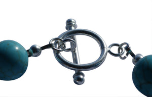 Turquoise & Sterling Silver tripple bar Designer Bracelet