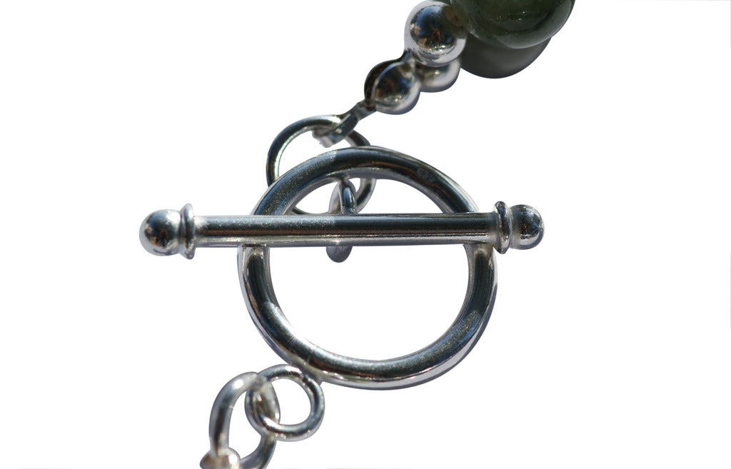 Rutilated Green Quartz  & Sterling Silver double bar Designer Bracelet.