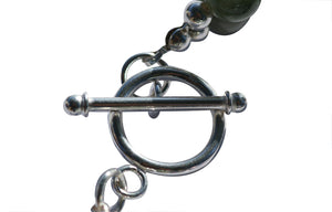 Rutilated Green Quartz  & Sterling Silver double bar Designer Bracelet.