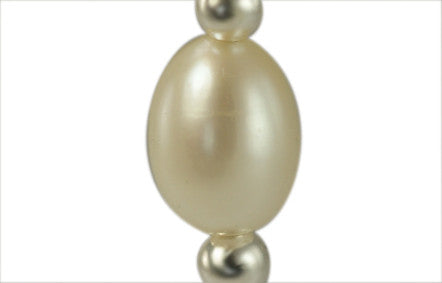Single Ivory Freshwater Pearl and Solid Sterling Silver Hook Earrings