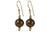 Single Chocolate Bronze Freshwater Pearl with Solid 9ct Gold Bead Hook Earrings