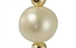 Single Ivory Freshwater Pearl with Solid 9ct Gold Bead Hook Earrings