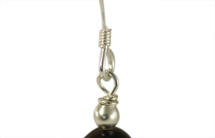 Black Freshwater Pearl and Solid Sterling Silver Hook Earrings