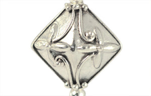 Solid Silver  Flower Motif  Earrings