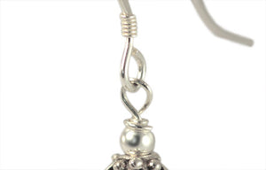 Solid Silver  Flower Motif  Earrings