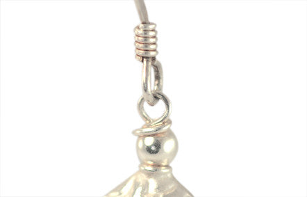 Solid Silver Embossed Flower Earrings