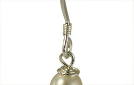 Ivory Freshwater Pearl and Solid Sterling Silver Hook Earrings