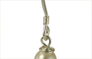 Ivory Freshwater Pearl and Solid Sterling Silver Hook Earrings