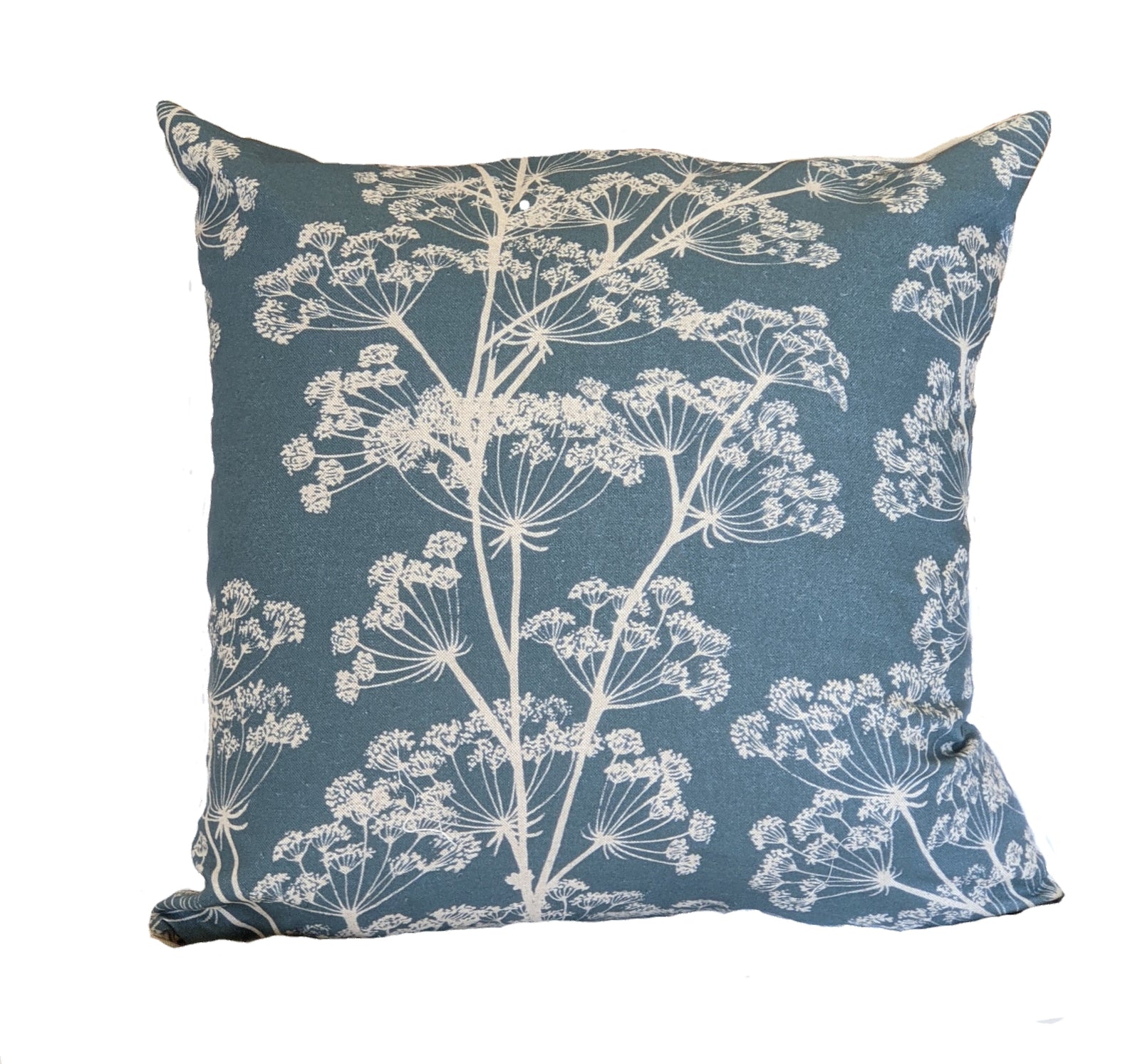 Cow Parsley,  on RAF Blue background, Cushion
