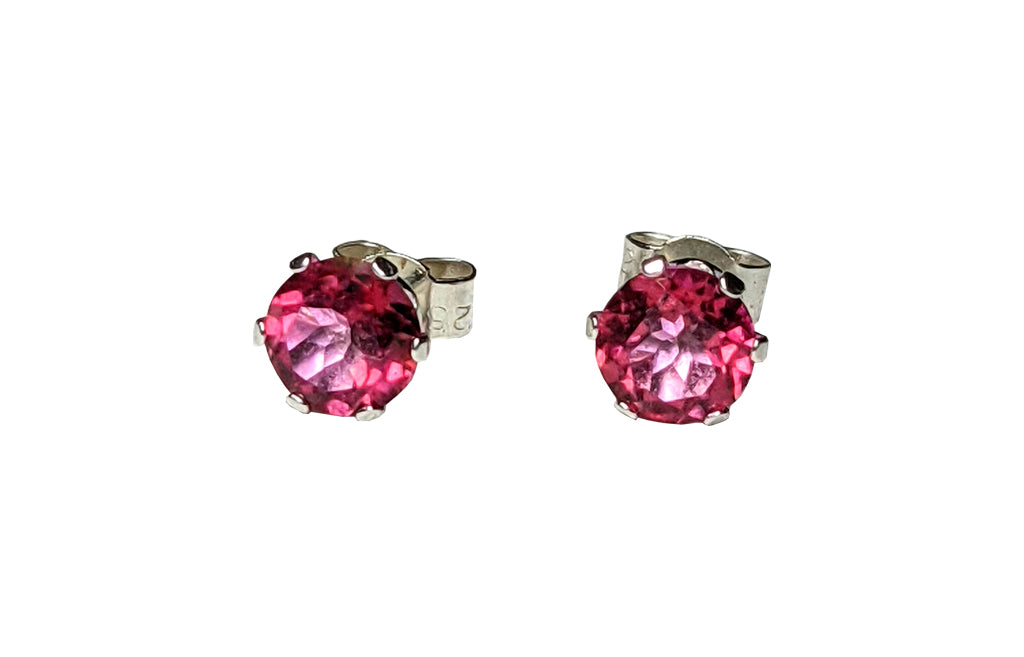 Sterling Silver Pink Topaz studs