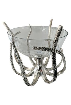 Octopus stand with glass bowl