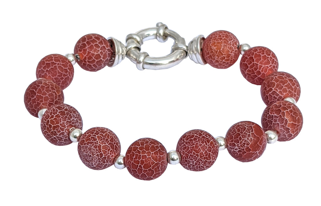 Sunset crackle agate bracelet