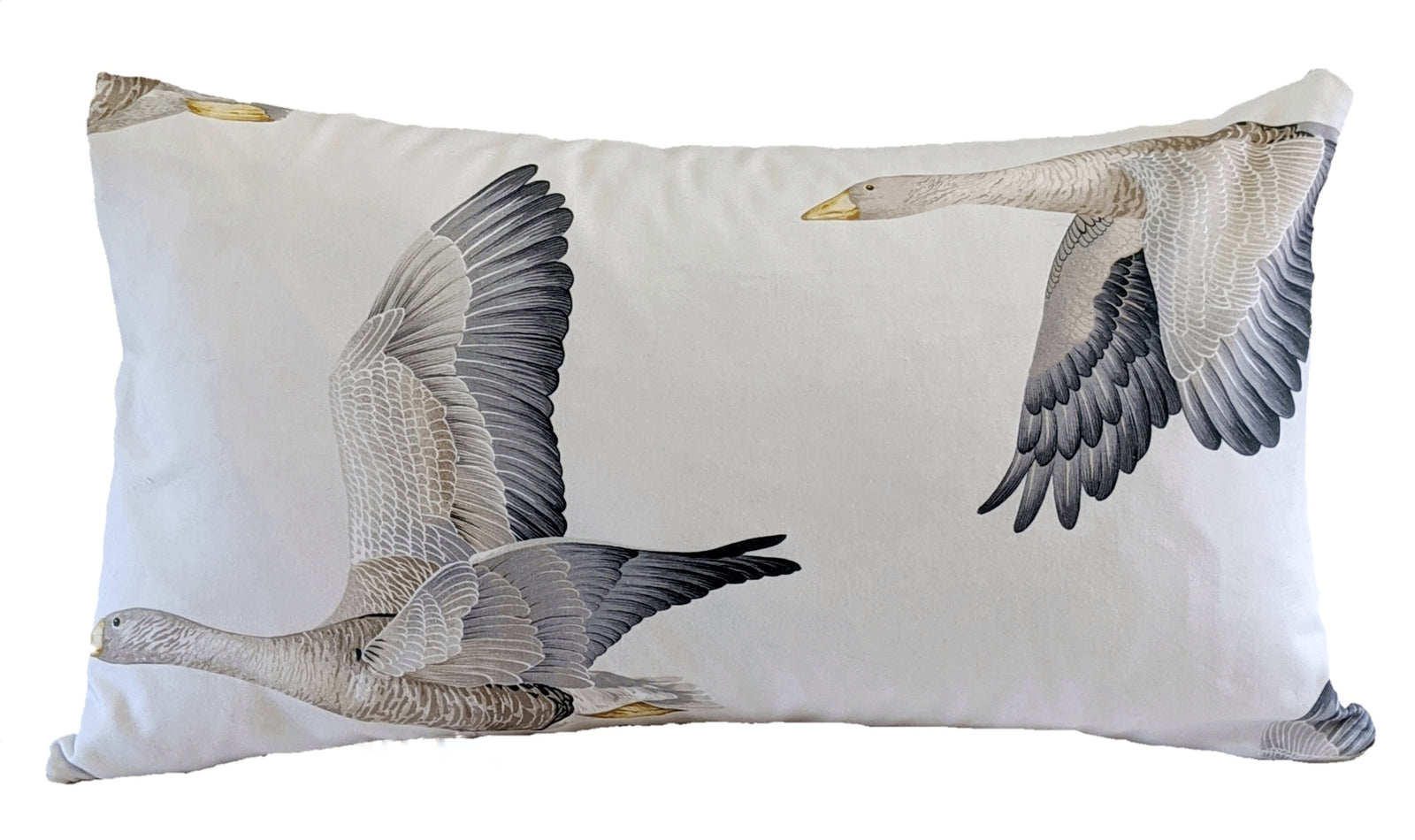 Elysian geese silver / chalk Cushion