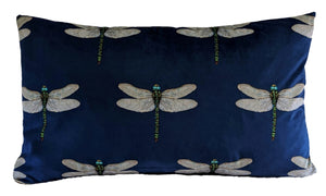 Blue velvet Dragonfly Cushion