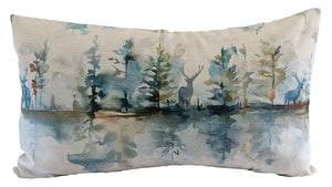 Voyage Teal Wilderness Stags Cushion