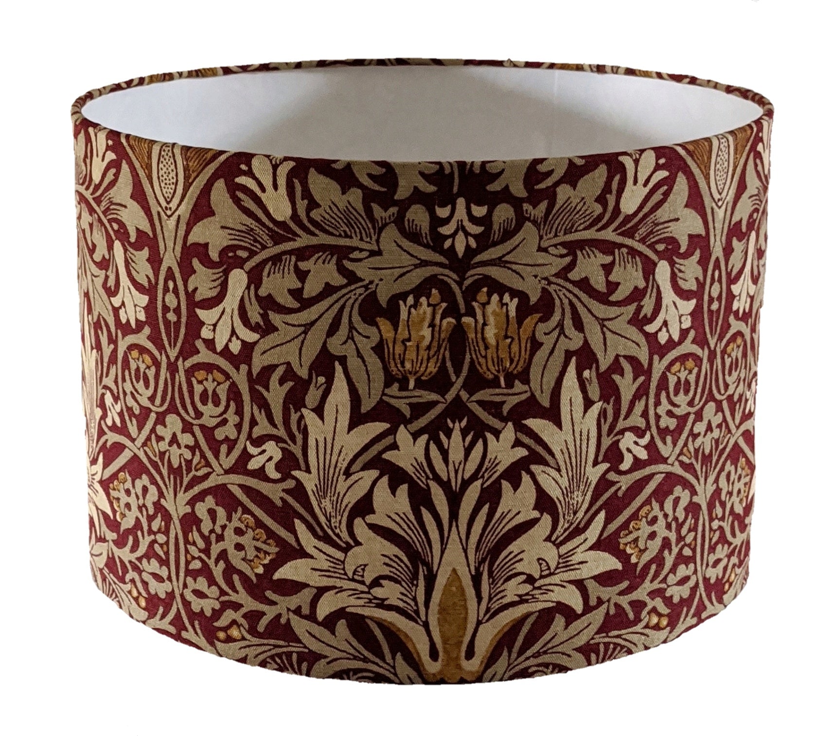 William Morris claret snakeshead lampshade for a ceiling pendant -  20cm, 30cm and 40cm