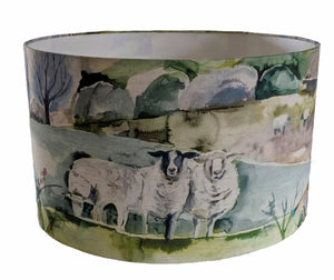 Voyage Buttermere sage lampshade for a lamp -  20cm, 30cm and 40cm