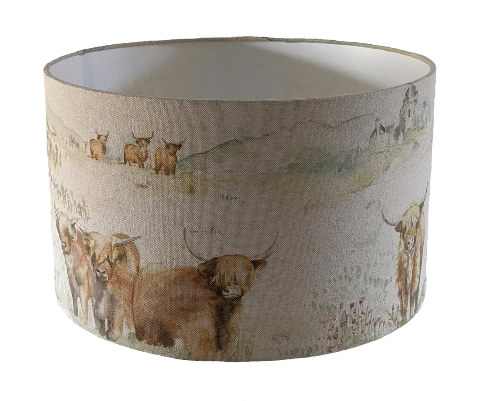 Voyage Highland cow lampshade for a ceiling pendant - 20cm, 30cm, and 40cm