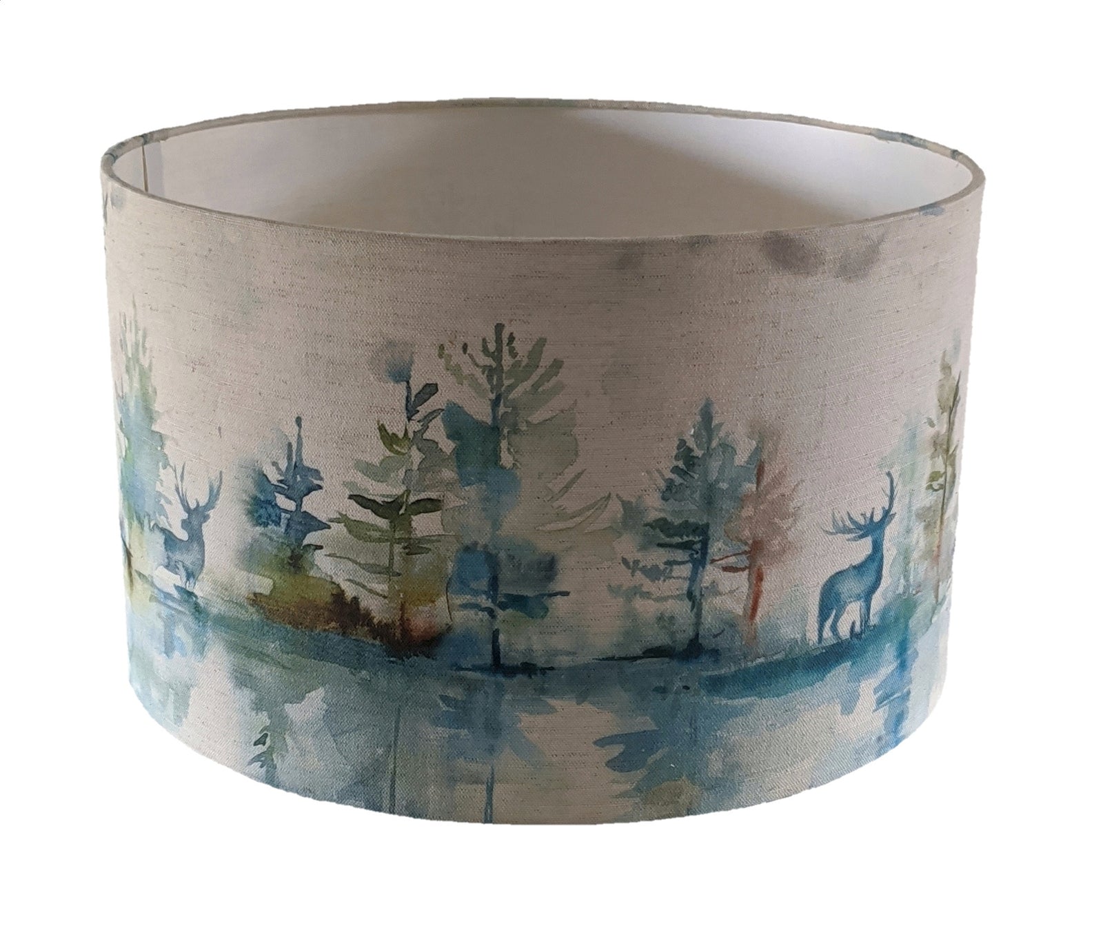 Voyage Wilderness, Teal stags lampshade for a ceiling pendant -  20cm, 30cm and 40cm