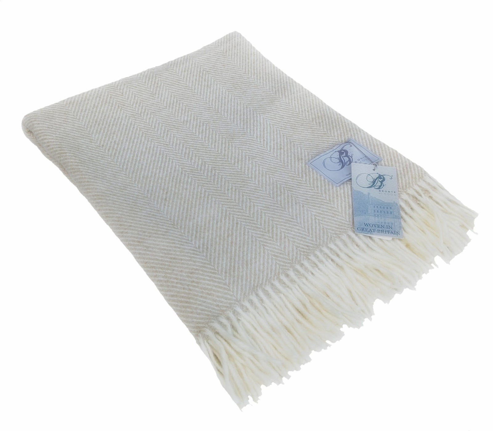 Bronte moon throw - Herringbone beige