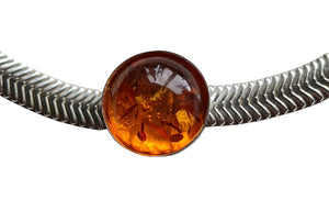 1 stone Amber snake chain bracelet