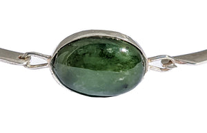 Jade Solid Sterling Silver Bangle Bracelet
