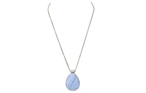 Blue Lace Agate pendant necklace