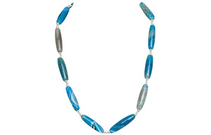 Blue quartz agate necklace