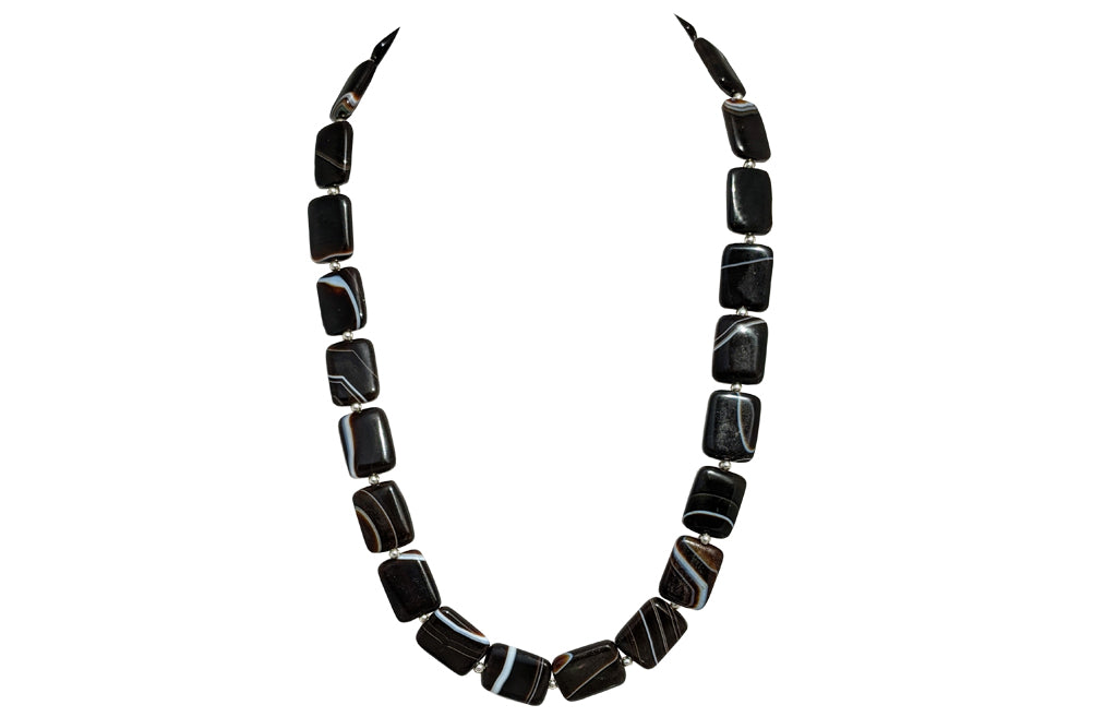 Black banded Agate Necklace