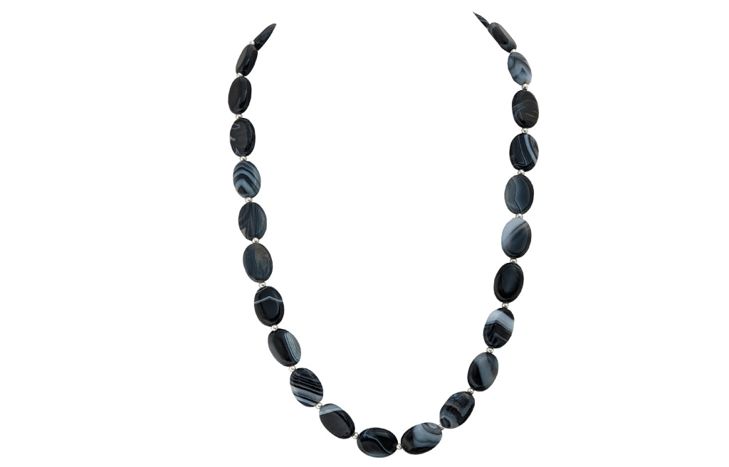 Black banded Agate Necklace