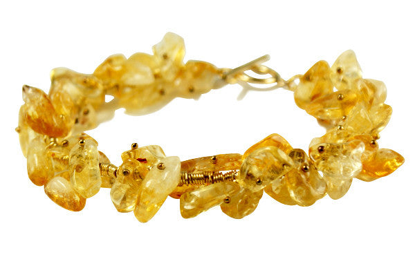 Citrine and 14ct rolled Gold designer Bracelet