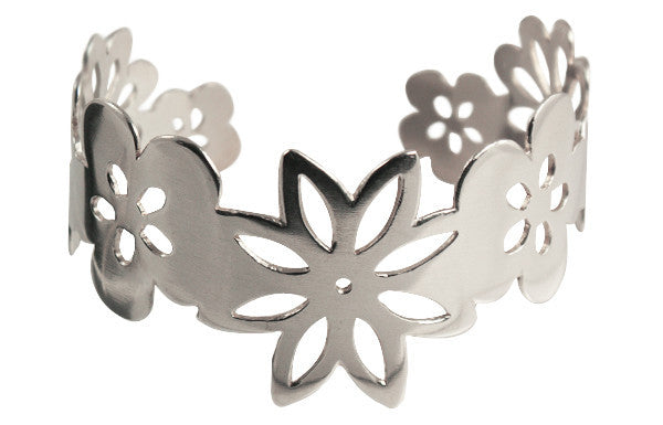 Handmade Solid Sterling Silver Summer flowers Cuff 2