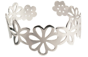 Handmade Solid Sterling Silver Summer flowers Cuff 3