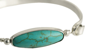 Turquoise and Solid Sterling Silver Bangle Bracelet
