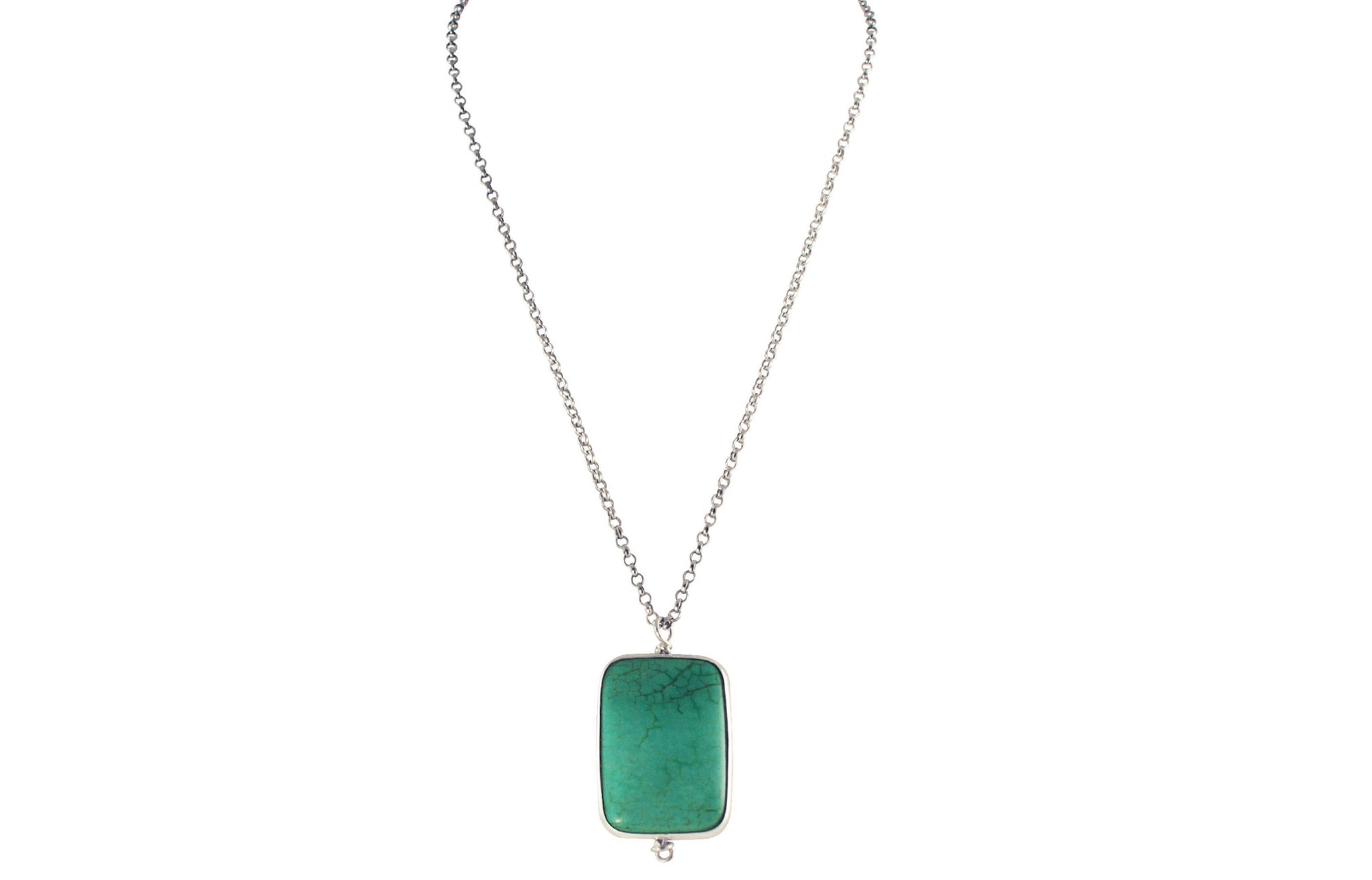 Turquoise & solid Sterling Silver Pendant